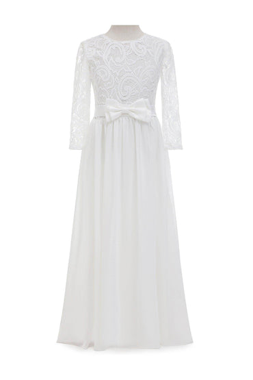 A-Line Floor Length Tulle Lace Flower Girl Dress CF0284 - COCOMELODY