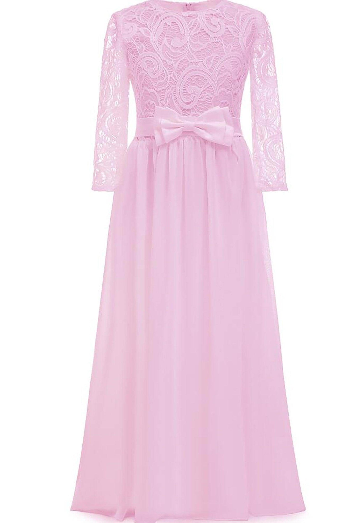 A-Line Floor Length Tulle Lace Flower Girl Dress CF0284 - COCOMELODY
