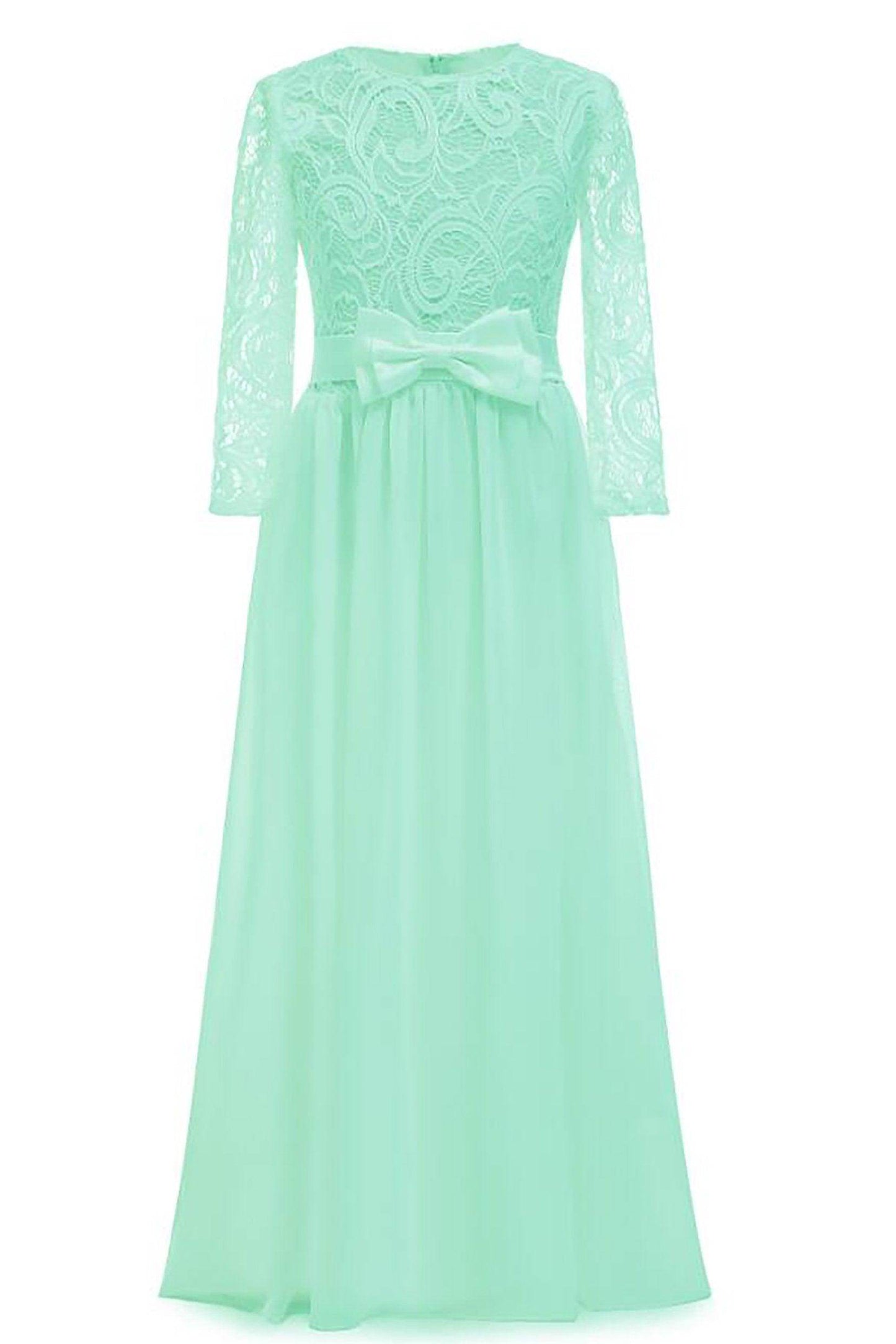 A-Line Floor Length Tulle Lace Flower Girl Dress CF0284 - COCOMELODY