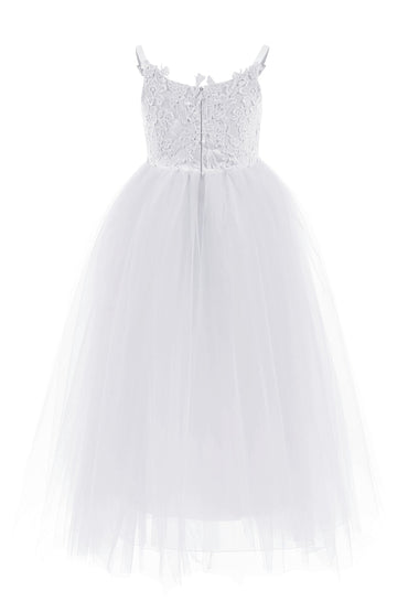 A-Line Floor Length Tulle Lace Flower Girl Dress CF0291