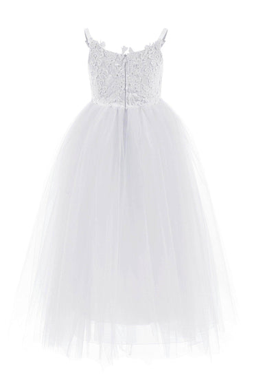 A-Line Floor Length Tulle Lace Flower Girl Dress CF0291 - COCOMELODY