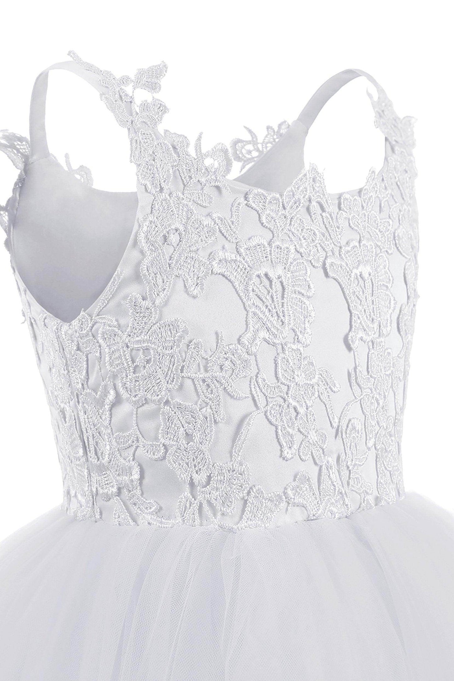 A-Line Floor Length Tulle Lace Flower Girl Dress CF0291 - COCOMELODY