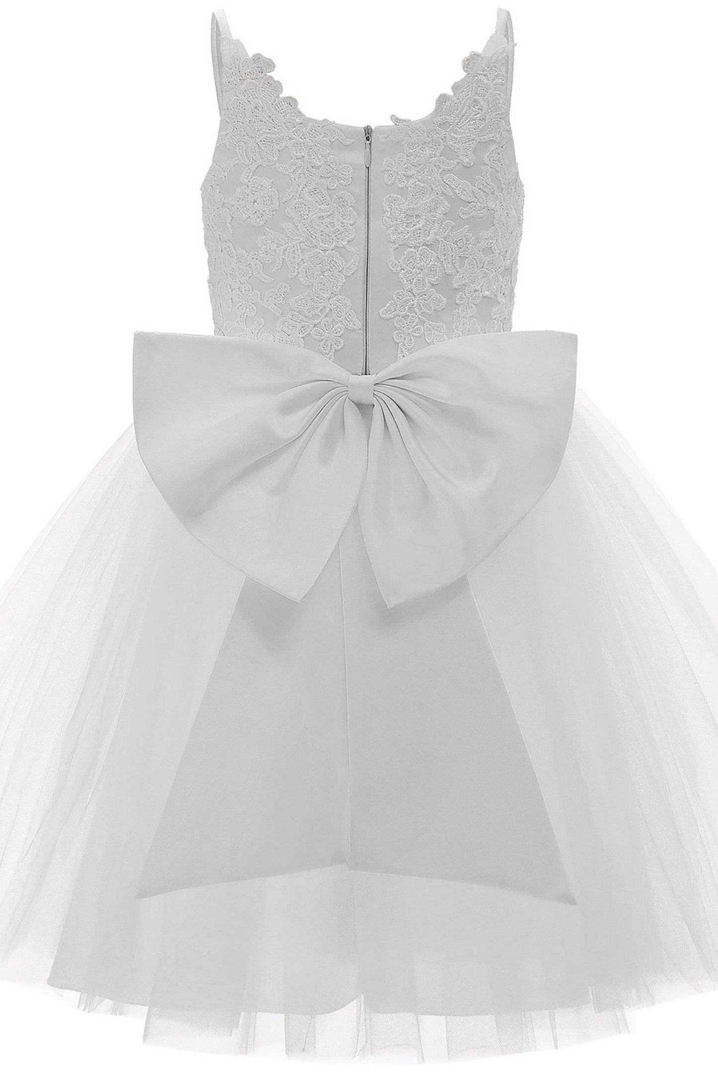 A-Line Knee Length Tulle Lace Flower Girl Dress CF0292 - COCOMELODY