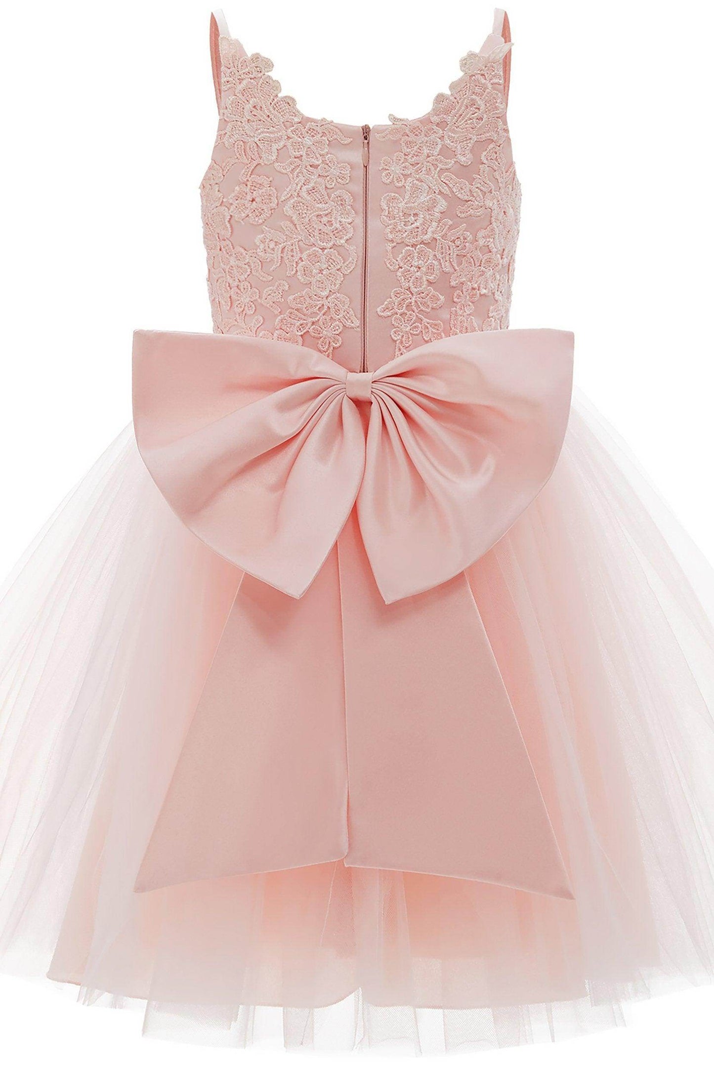 A-Line Knee Length Tulle Lace Flower Girl Dress CF0292 - COCOMELODY