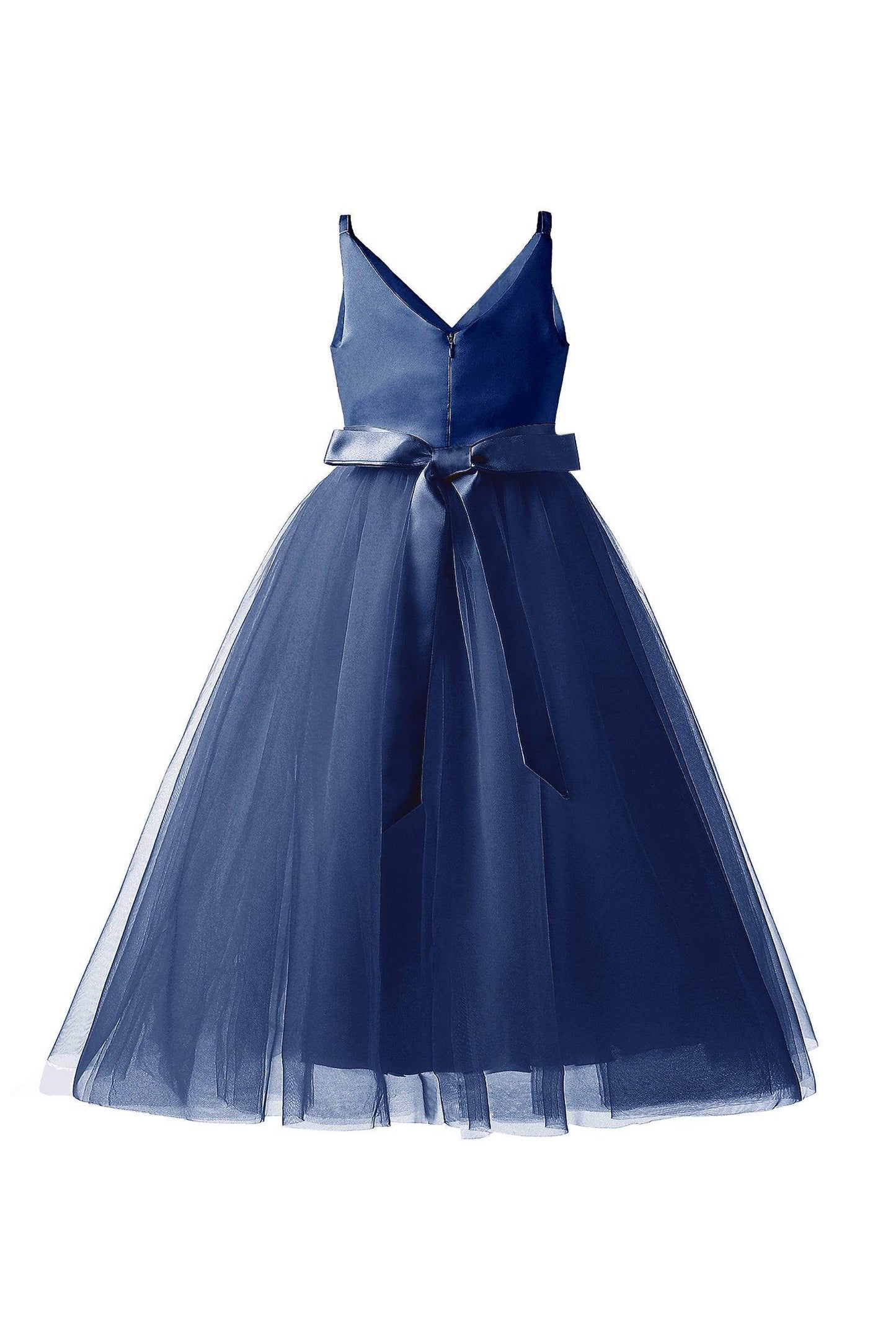 A-Line Tea Length Tulle Lace Flower Girl Dress CF0293 - COCOMELODY