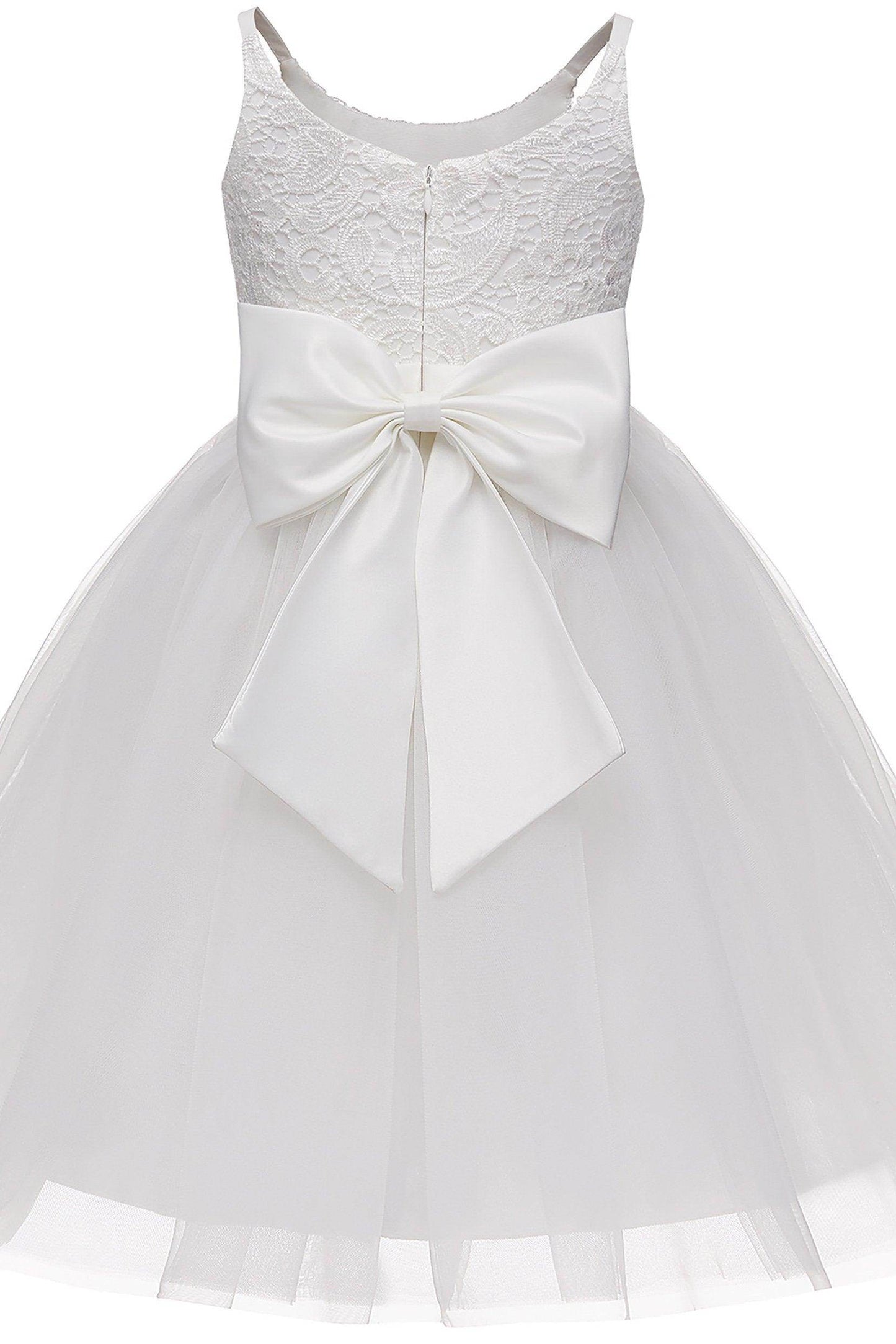 A-Line Knee Length Tulle Lace Flower Girl Dress CF0294 - COCOMELODY
