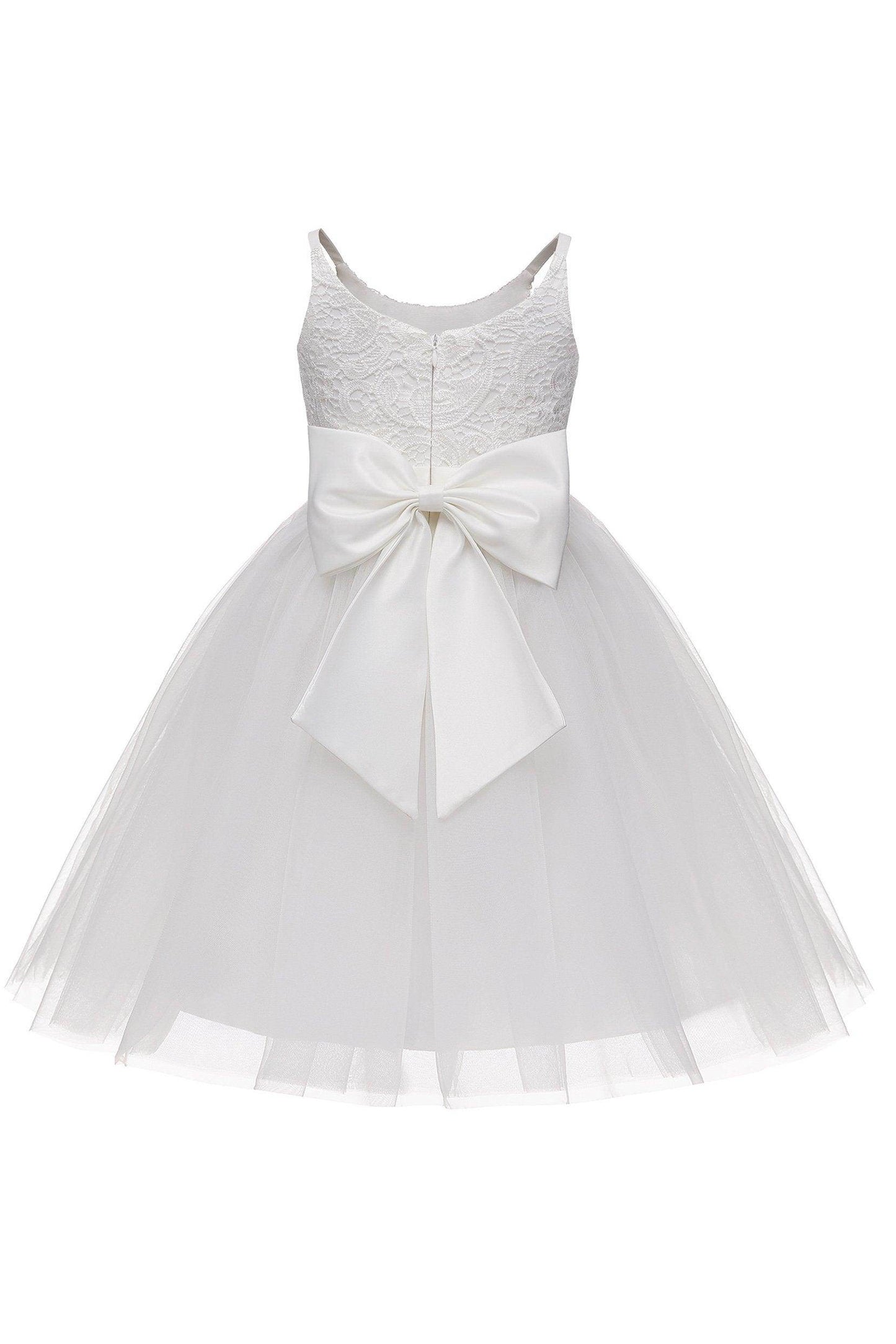 A-Line Knee Length Tulle Lace Flower Girl Dress CF0294 - COCOMELODY