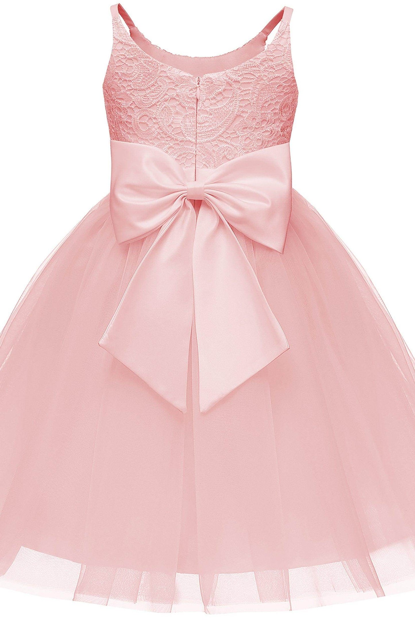 A-Line Knee Length Tulle Lace Flower Girl Dress CF0294 - COCOMELODY