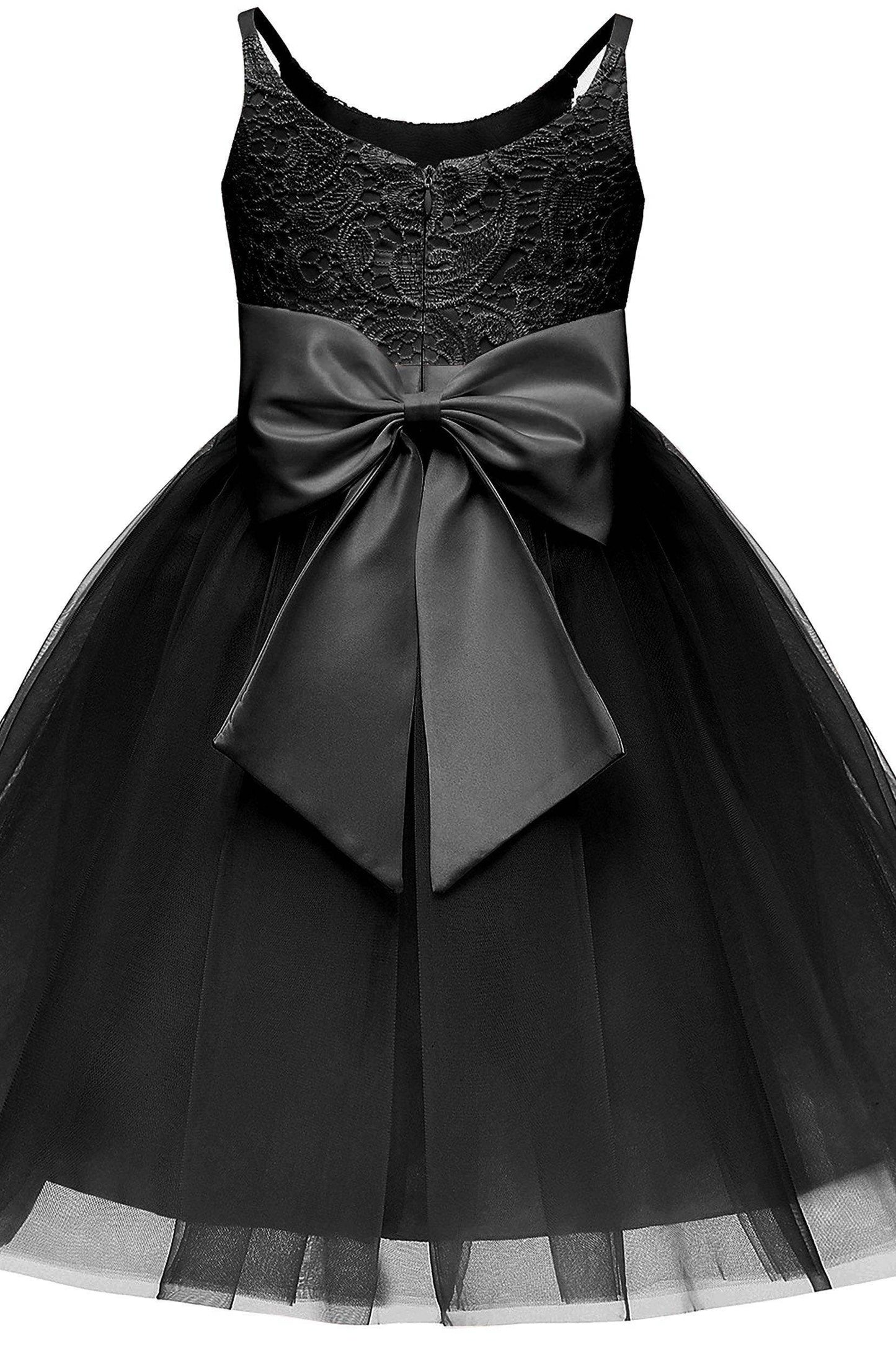 A-Line Knee Length Tulle Lace Flower Girl Dress CF0294 - COCOMELODY