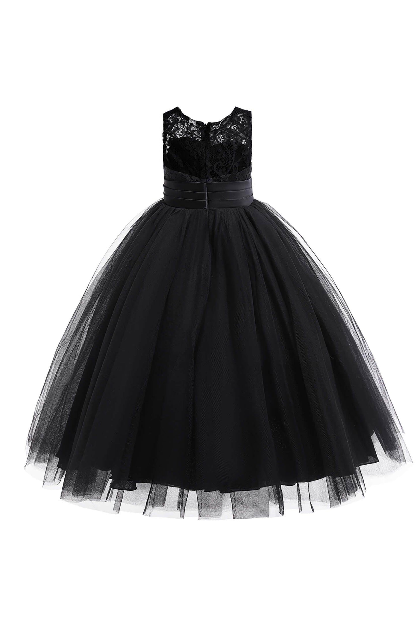A-Line Floor Length Tulle Lace Flower Girl Dress CF0298 - COCOMELODY