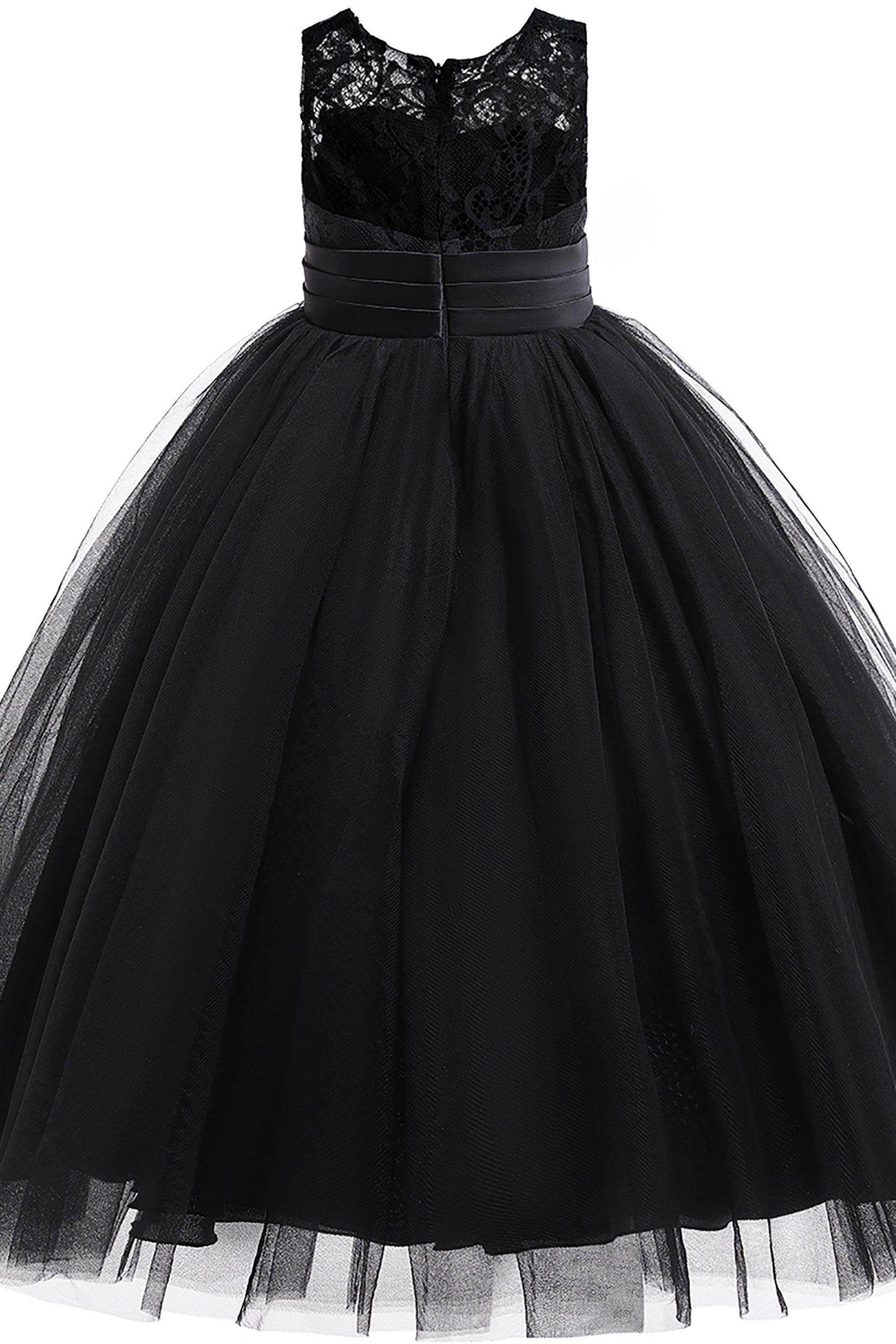 A-Line Floor Length Tulle Lace Flower Girl Dress CF0298 - COCOMELODY