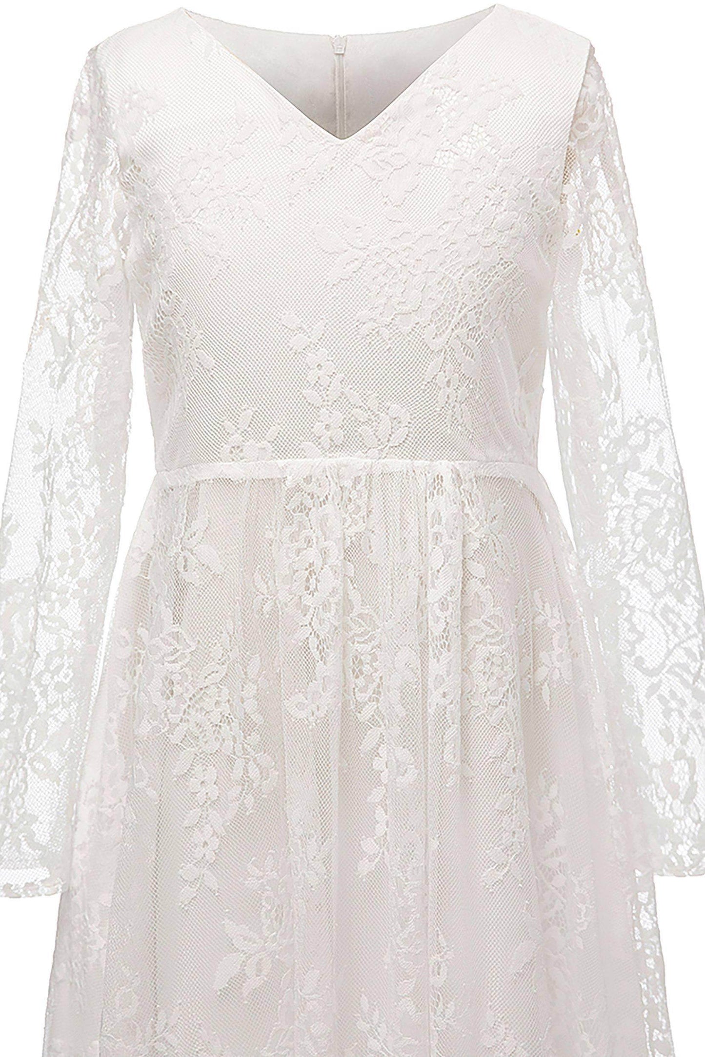 A-Line Floor Length Lace Flower Girl Dress CF0301 - COCOMELODY