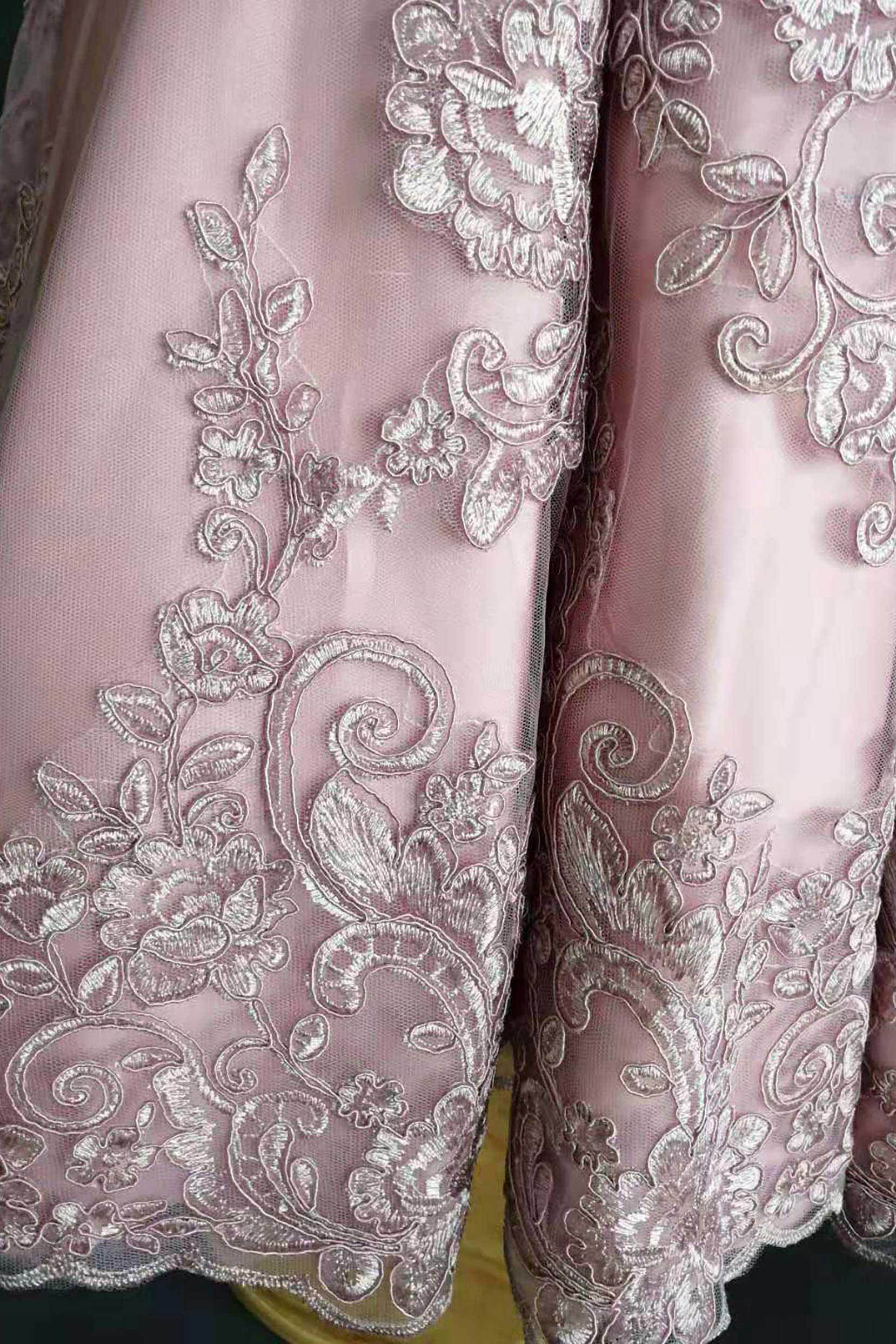 A-Line Ankle Length Taffeta Lace Flower Girl Dress CF0302 - COCOMELODY