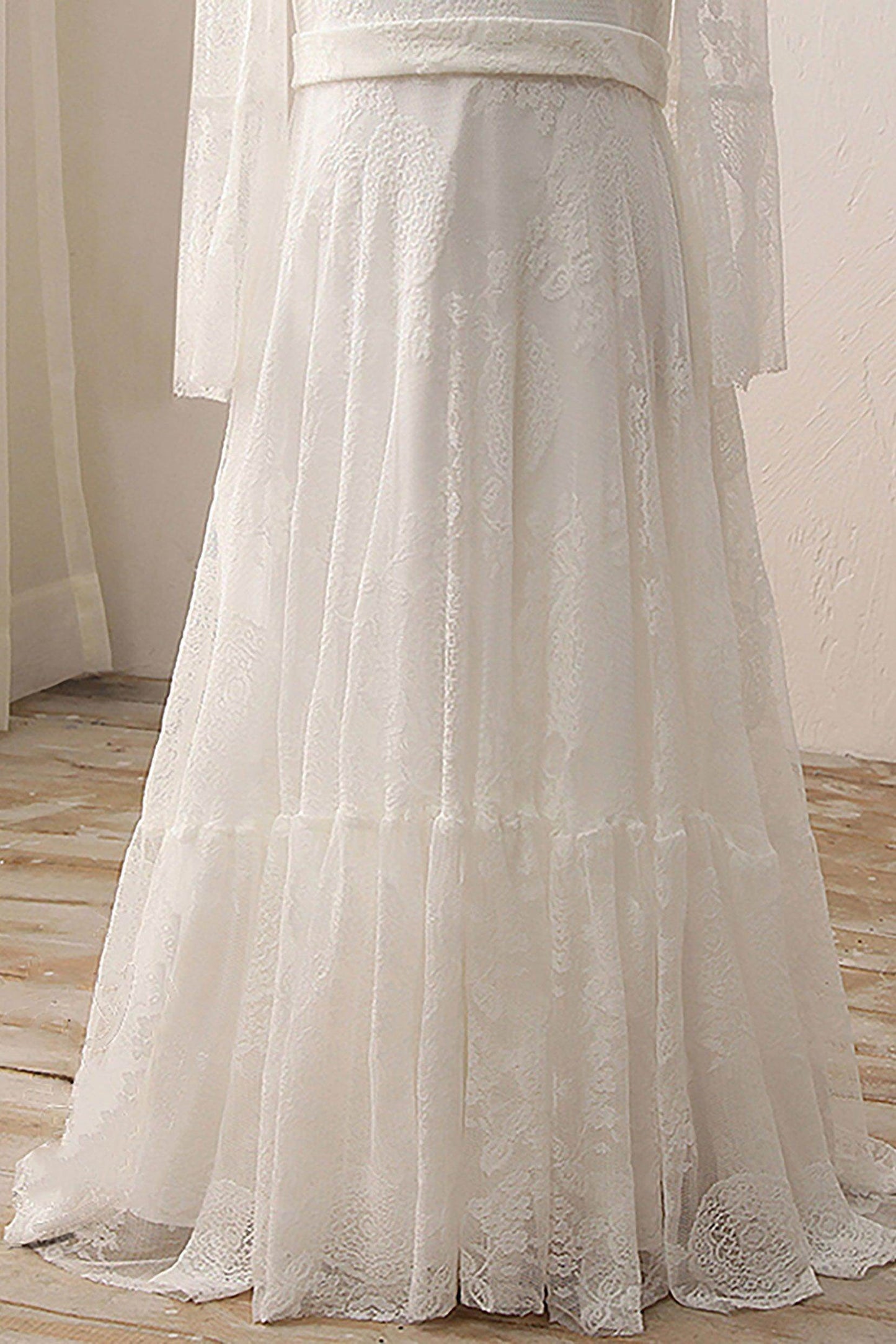A-Line Floor Length Tulle Lace Flower Girl Dress CF0306 - COCOMELODY