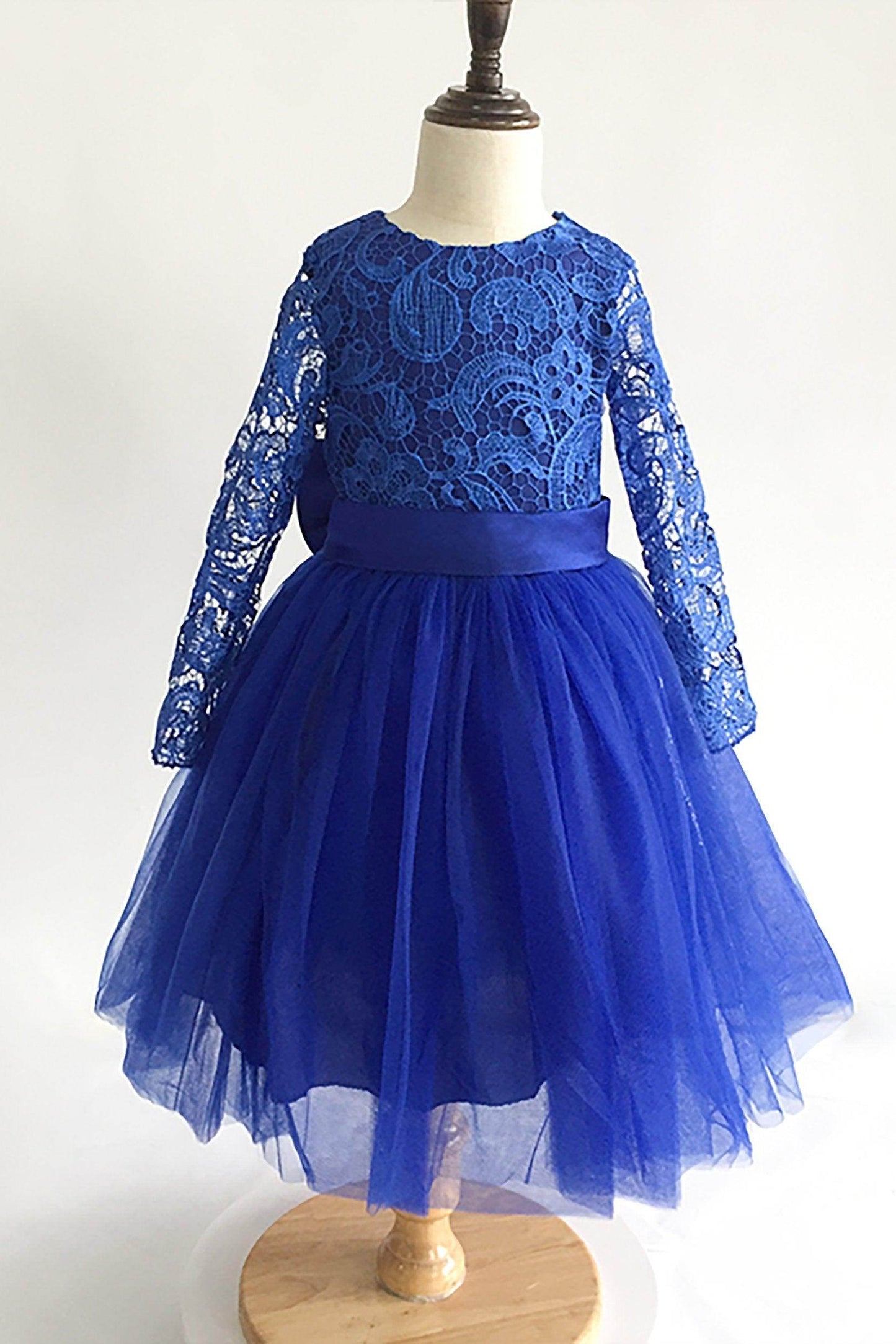 A-Line Floor Length Tulle Lace Flower Girl Dress CF0310 - COCOMELODY