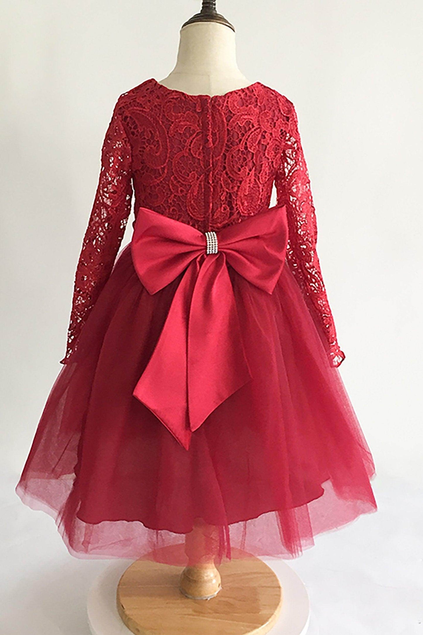 A-Line Floor Length Tulle Lace Flower Girl Dress CF0310 - COCOMELODY