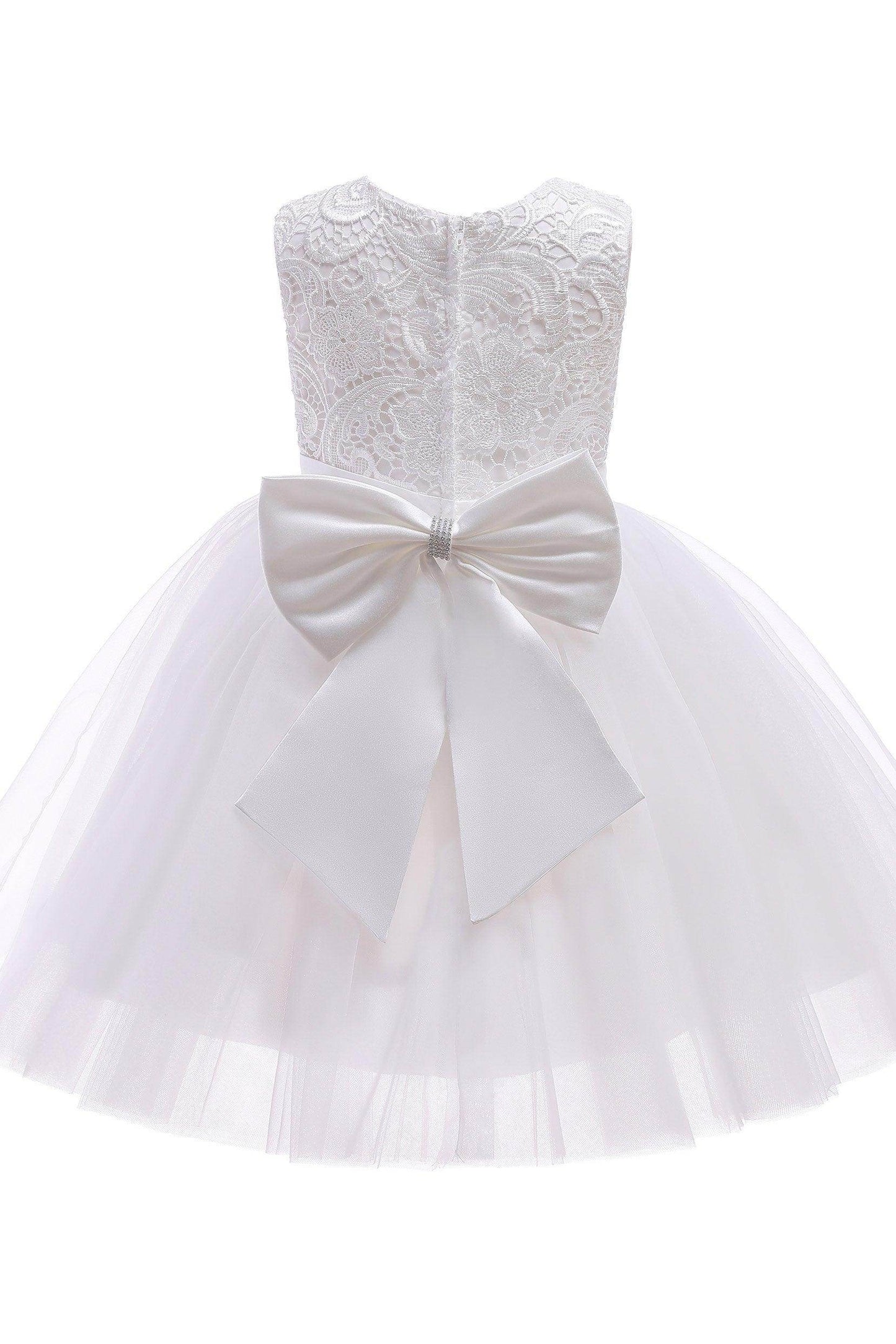 A-Line Tea Length Tulle Lace Flower Girl Dress CF0312 - COCOMELODY