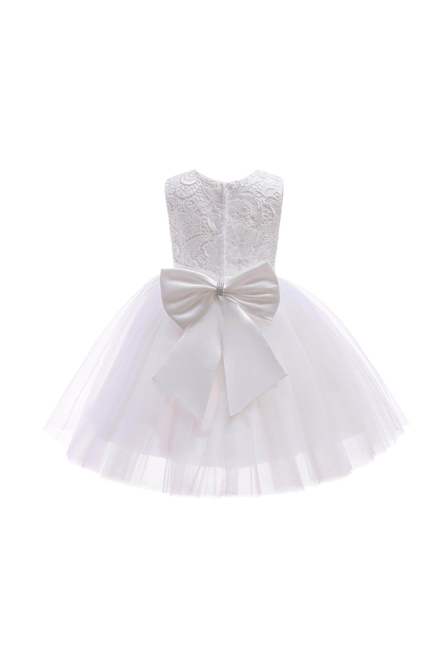 A-Line Tea Length Tulle Lace Flower Girl Dress CF0312 - COCOMELODY