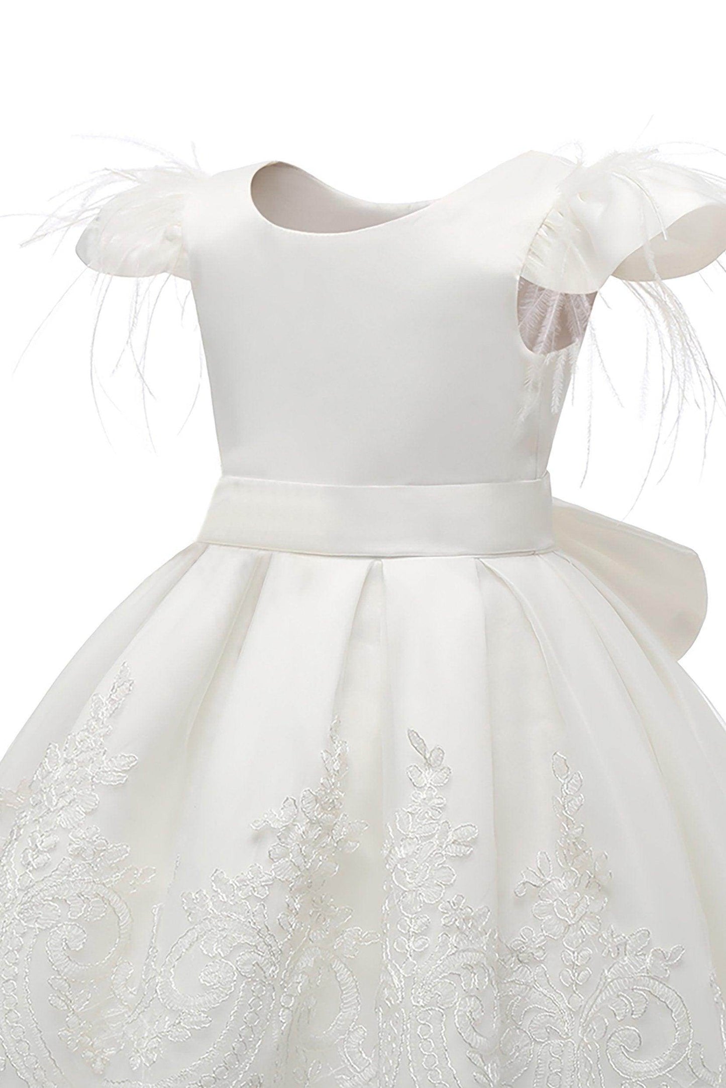 A-Line High-Low Tulle Lace Flower Girl Dress CF0313 - COCOMELODY