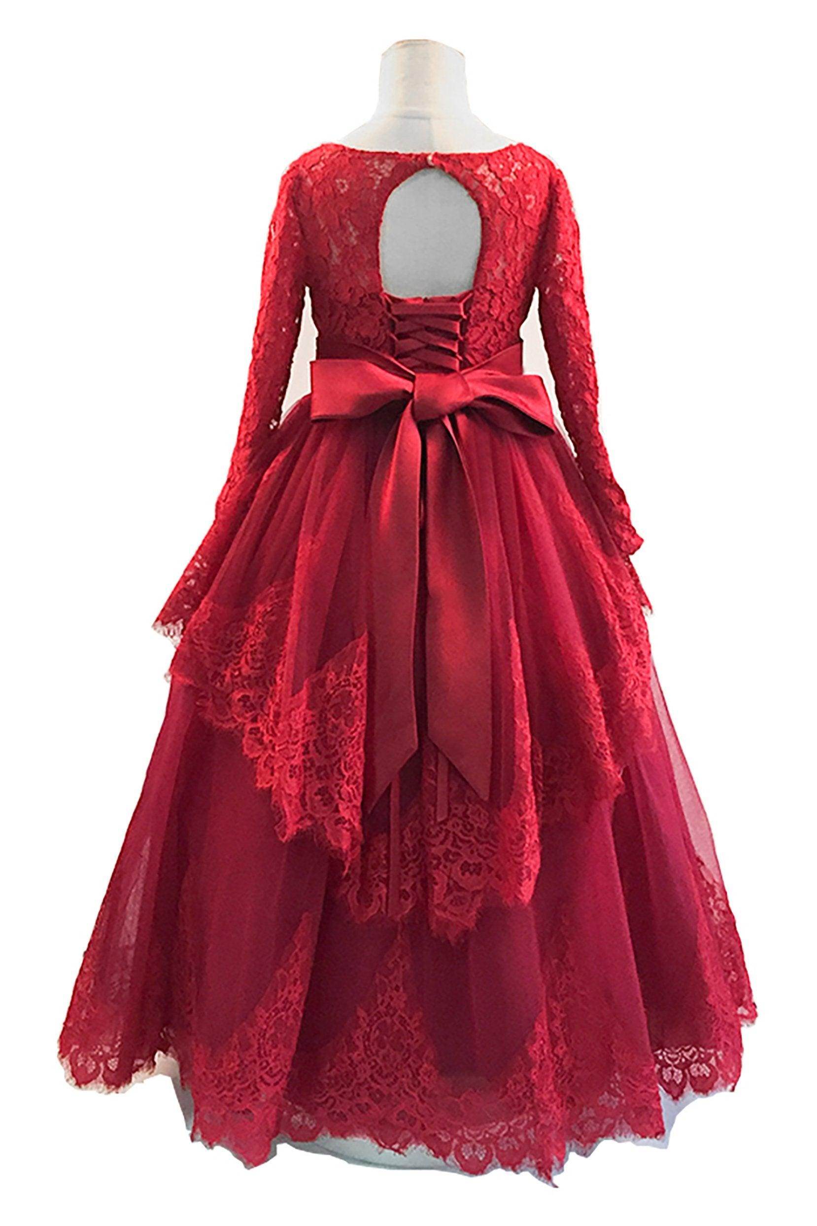 Ball Gown Floor Length Tulle Lace Flower Girl Dress CF0319 - COCOMELODY