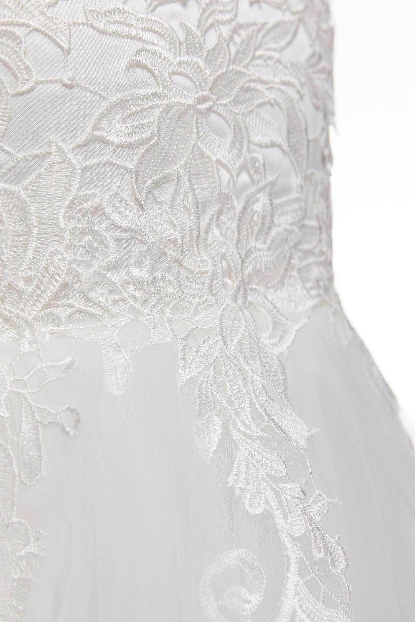 A-Line Knee Length Tulle Lace Flower Girl Dress CF0324 - COCOMELODY