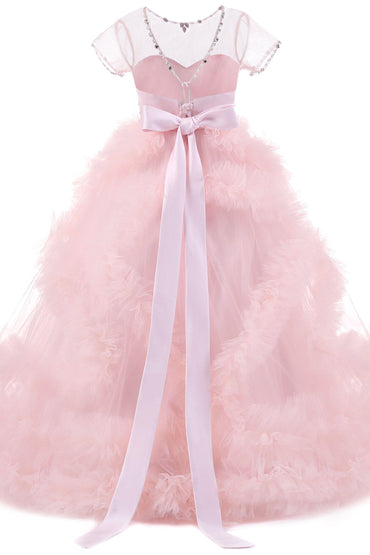 Ball Gown Floor Length Tulle Flower Girl Dress CF0328 - COCOMELODY