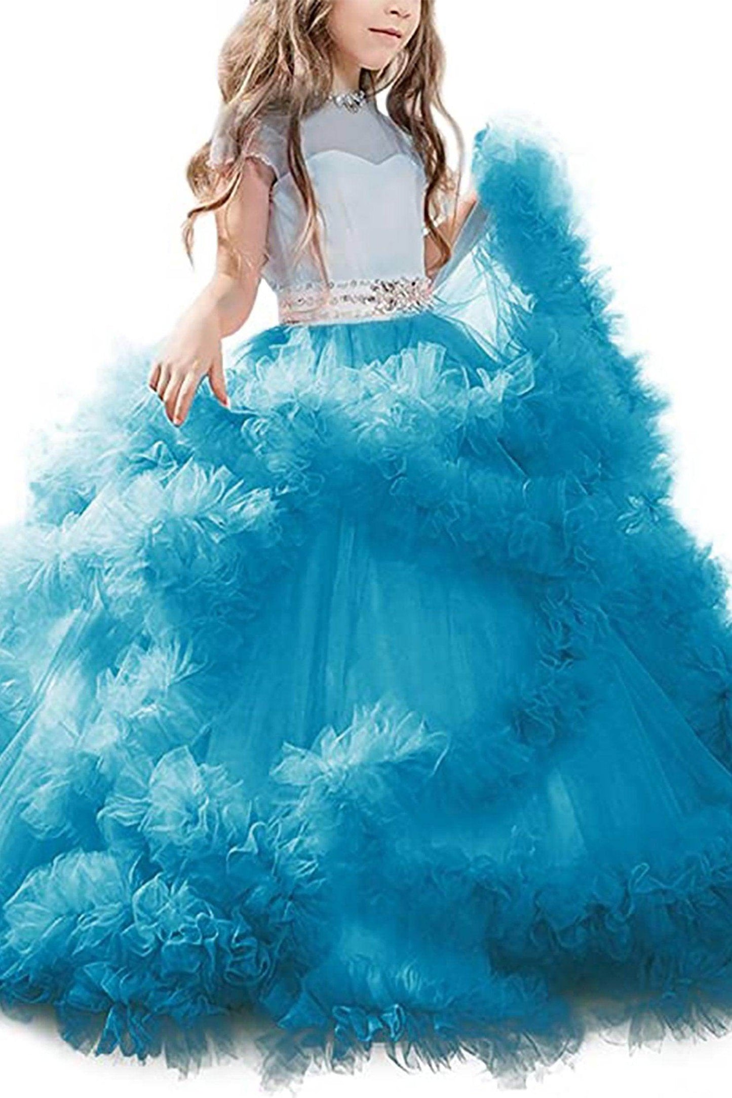 Ball Gown Floor Length Tulle Flower Girl Dress CF0328 - COCOMELODY