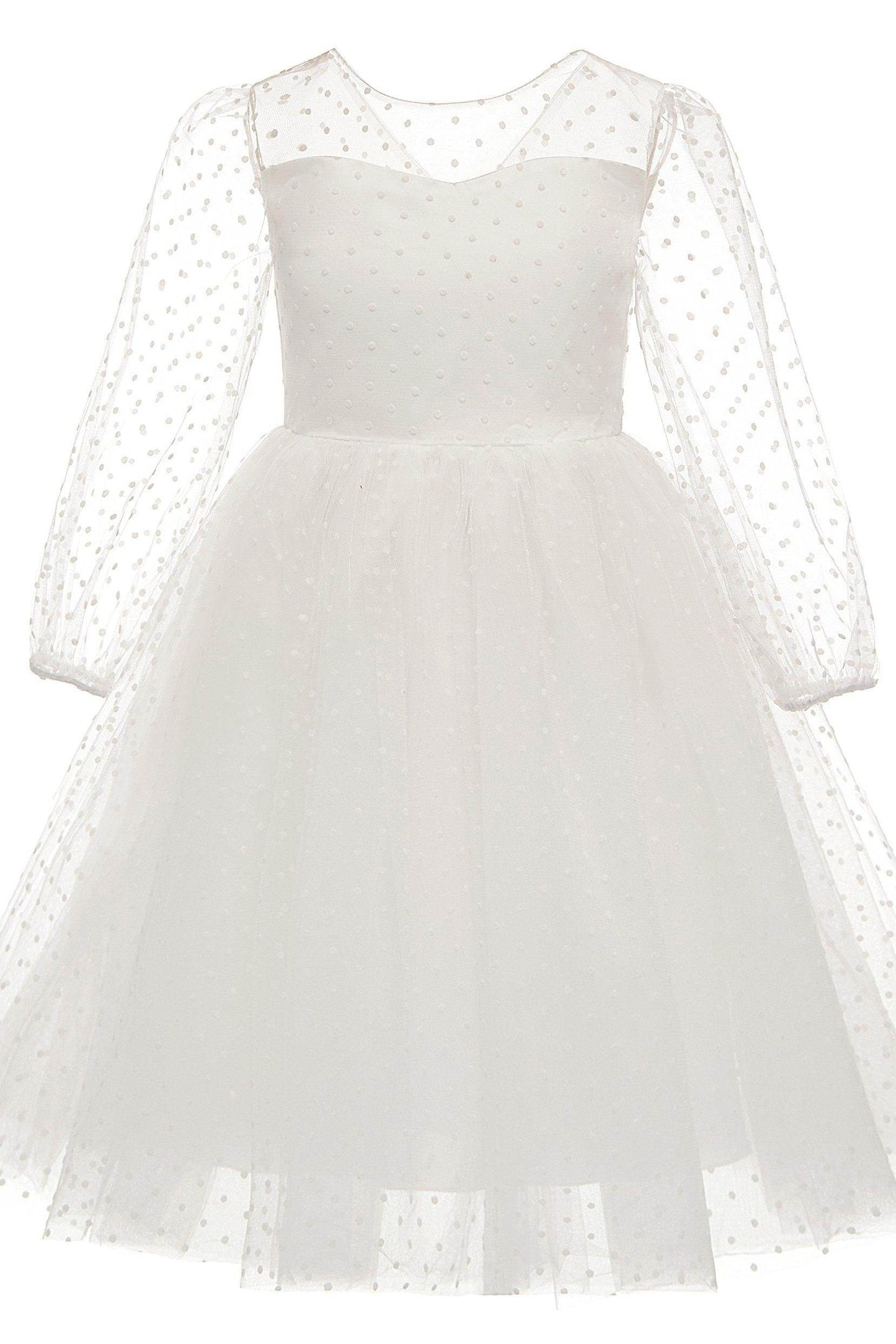 A-Line Knee Length Tulle Lace Flower Girl Dress CF0331 - COCOMELODY