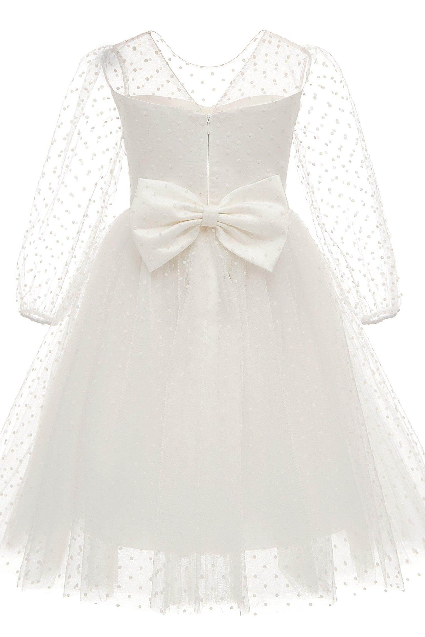 A-Line Knee Length Tulle Lace Flower Girl Dress CF0331 - COCOMELODY