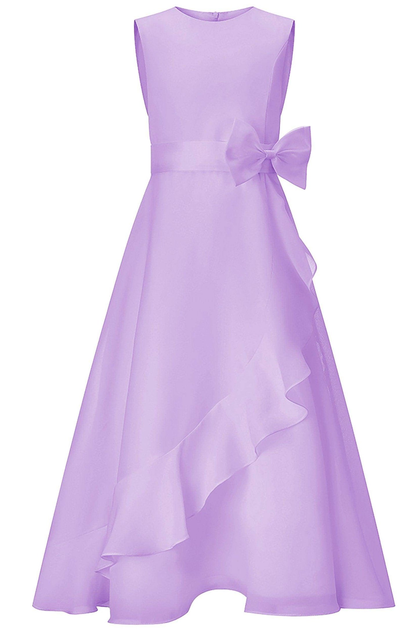A-Line Tea Length Chiffon Flower Girl Dress CF0332 - COCOMELODY