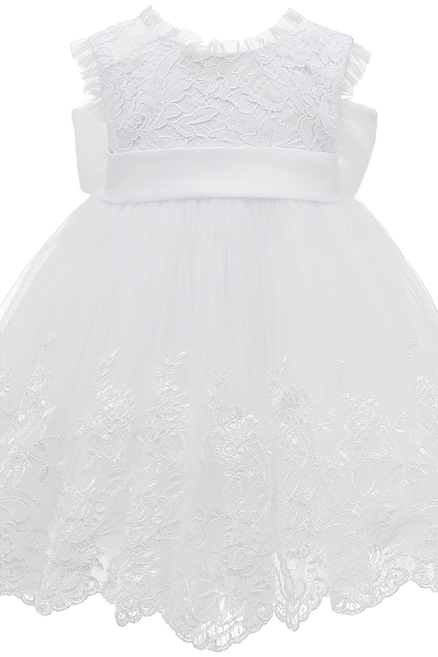 A-Line Knee Length Satin Lace Flower Girl Dress CF0340 - COCOMELODY