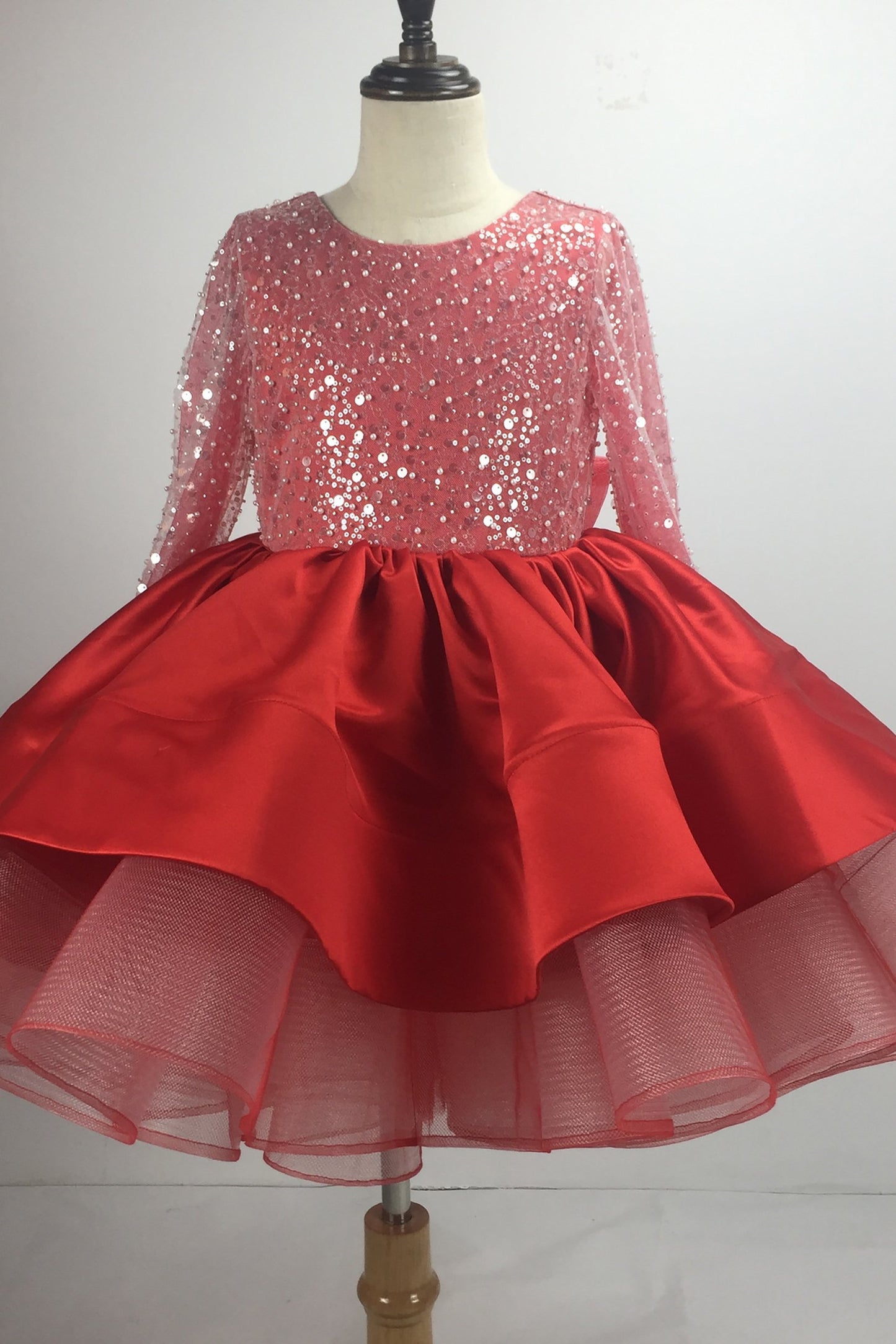 A-Line Knee Length Tulle Lace Flower Girl Dress CF0342