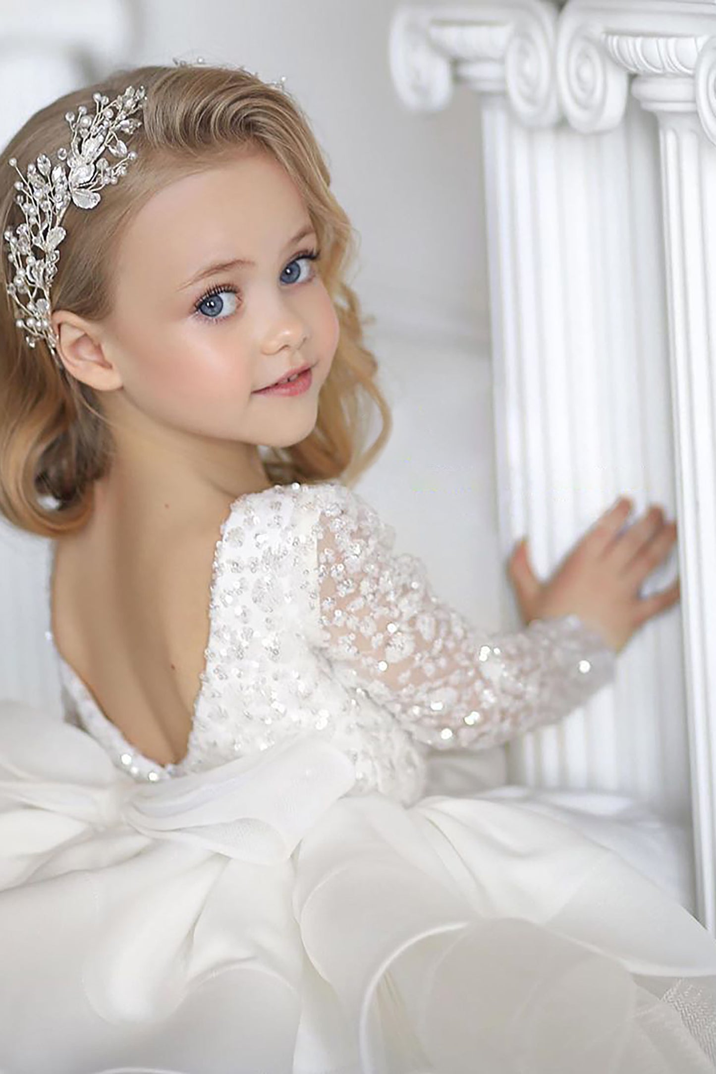 A-Line Knee Length Tulle Lace Flower Girl Dress CF0342