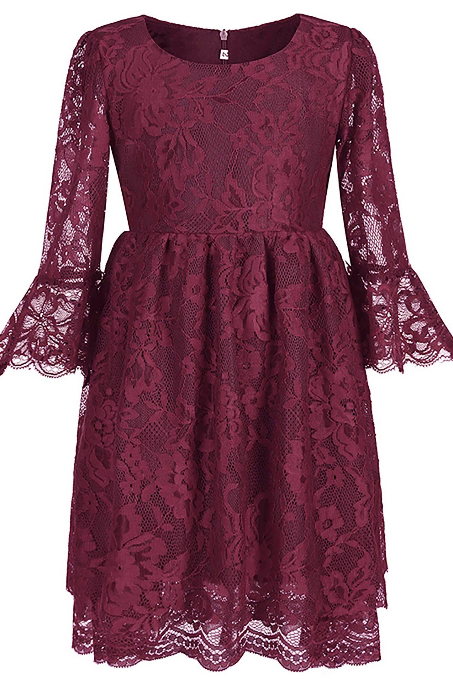 A-Line Short-Mini Tulle Lace Flower Girl Dress CF0344 - COCOMELODY