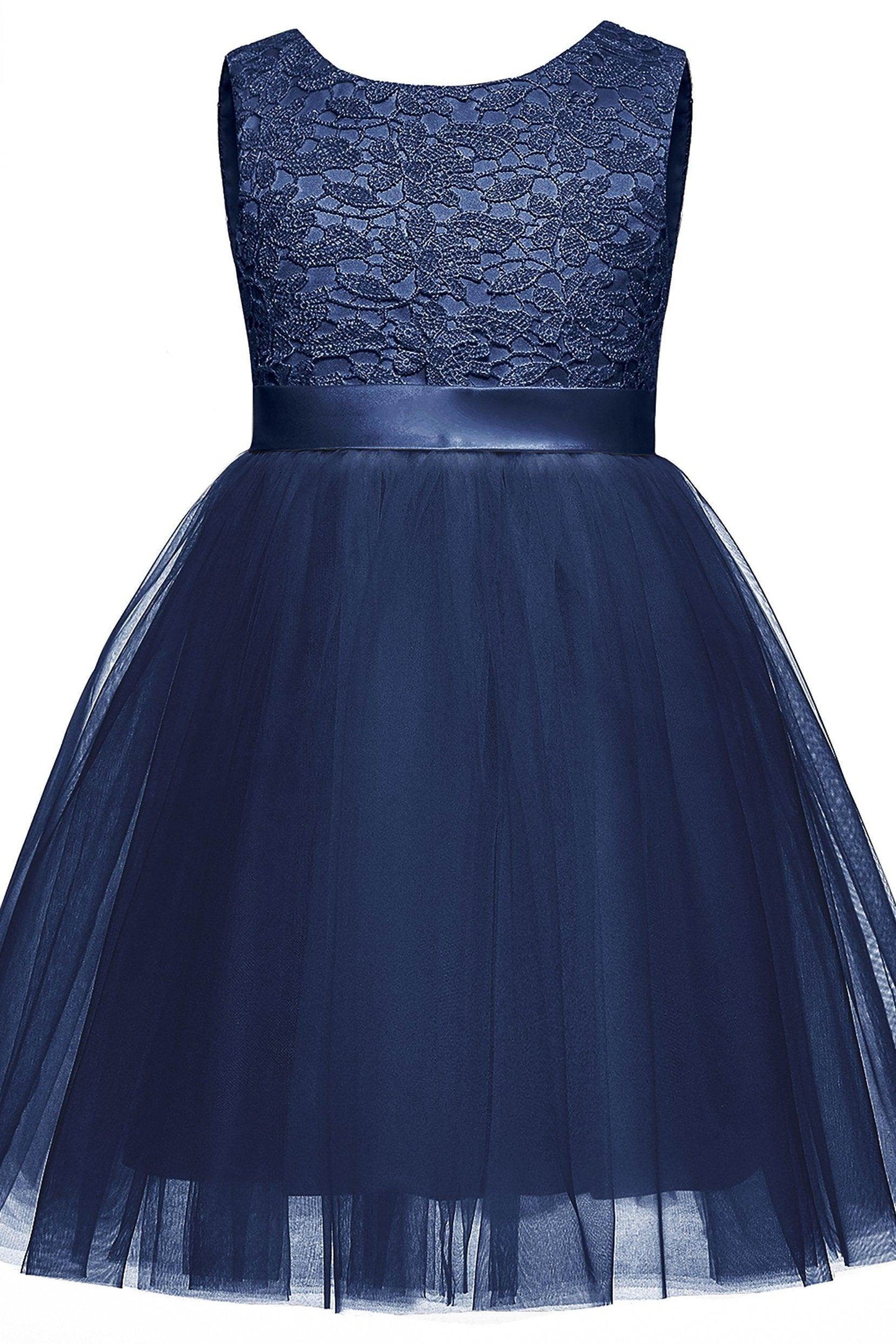 A-Line Knee Length Tulle Lace Flower Girl Dress CF0345 - COCOMELODY