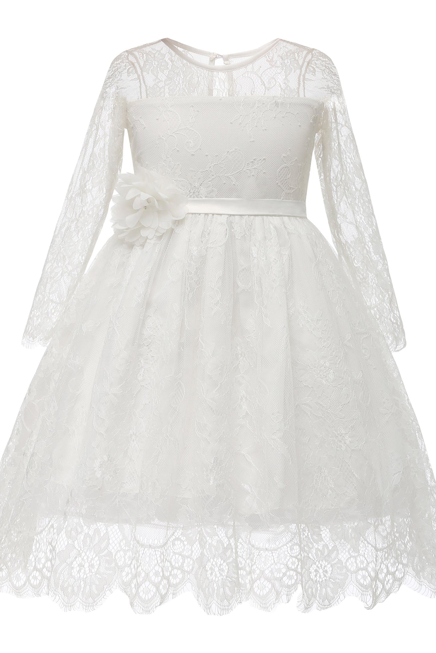 A-Line Knee Length Tulle Lace Flower Girl Dress CF0346