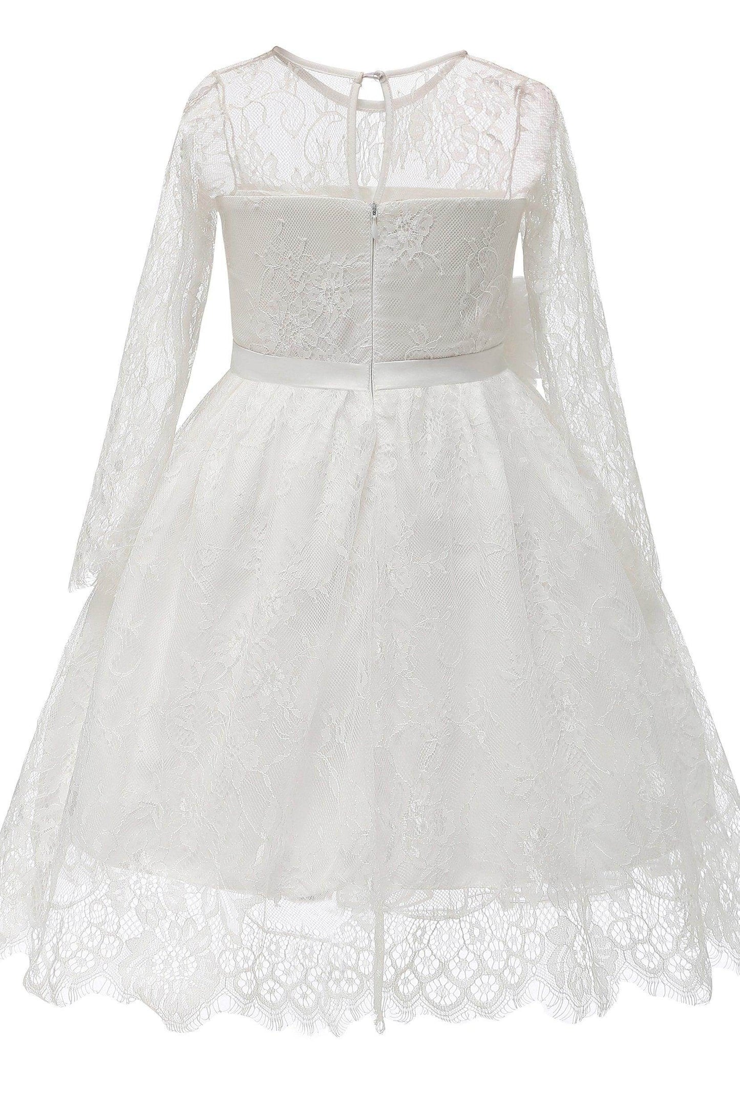 A-Line Knee Length Tulle Lace Flower Girl Dress CF0346 - COCOMELODY