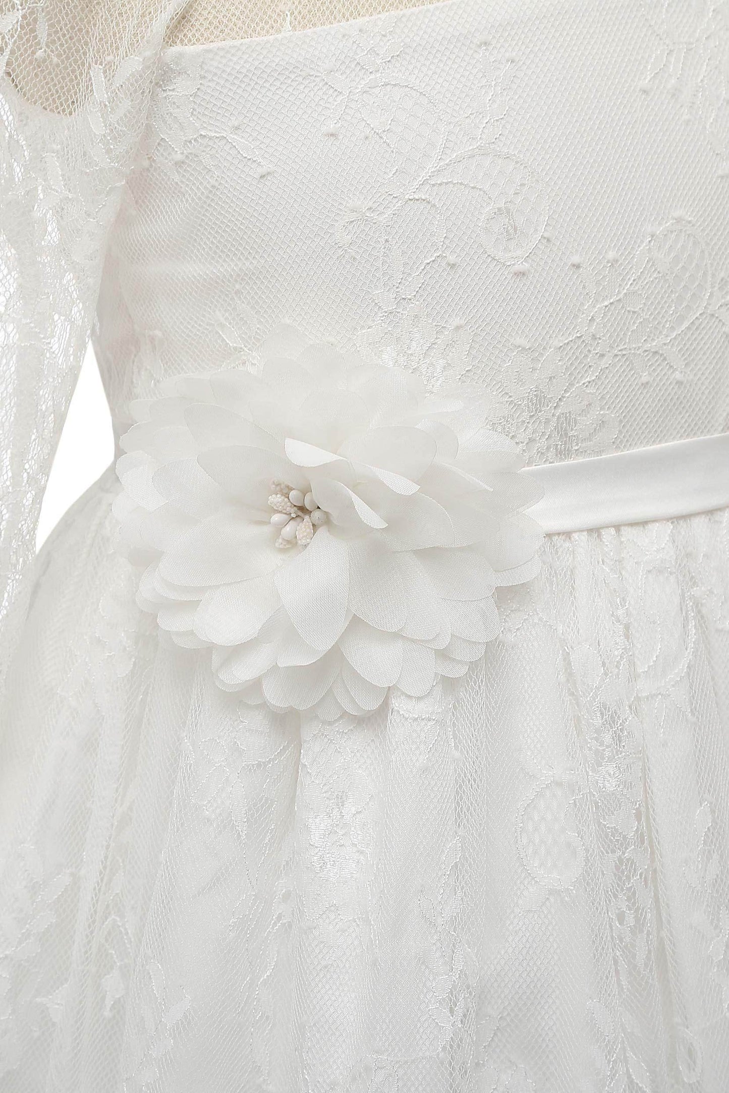 A-Line Knee Length Tulle Lace Flower Girl Dress CF0346 - COCOMELODY