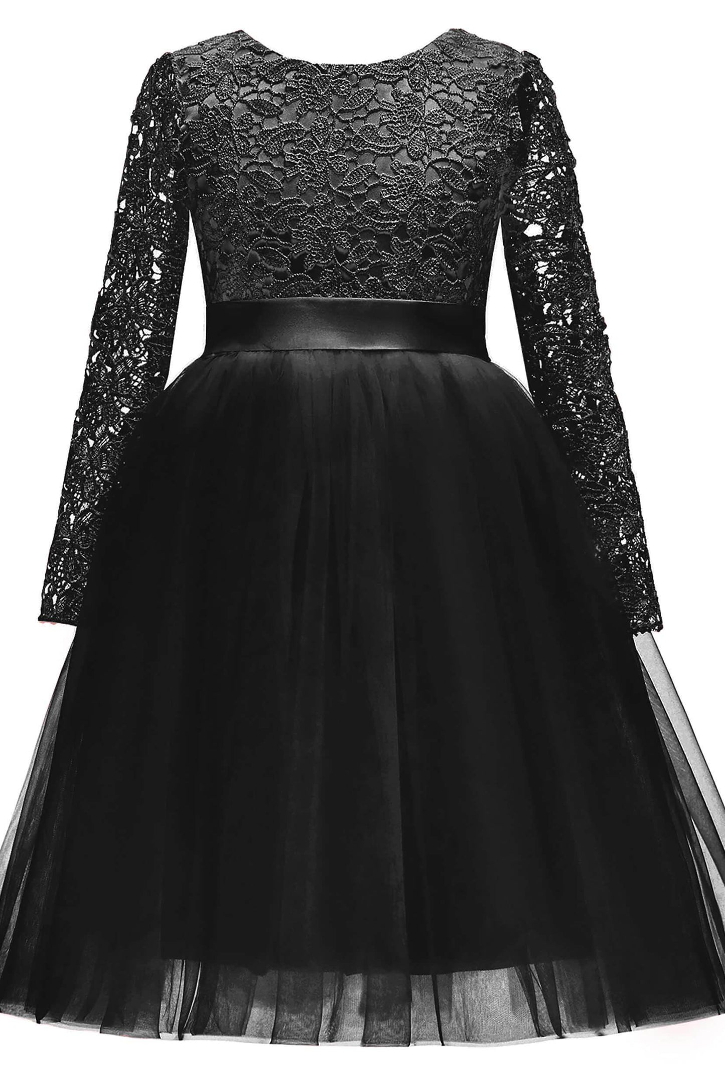 A-Line Tea Length Tulle Lace Flower Girl Dress CF0347 - COCOMELODY