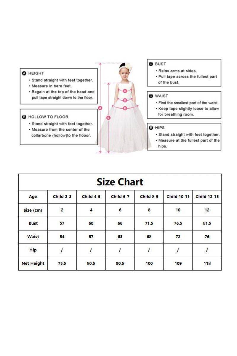 A-Line Midi Tulle Flower Girl Dress CF0382 - COCOMELODY