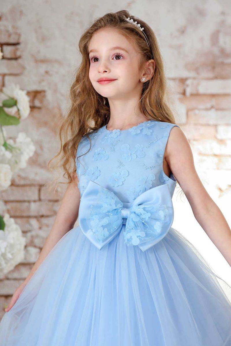 A-Line Midi Tulle Flower Girl Dress CF0349 - COCOMELODY
