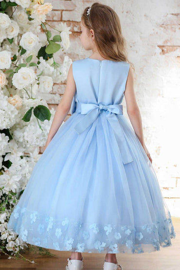 A-Line Midi Tulle Flower Girl Dress CF0349 - COCOMELODY