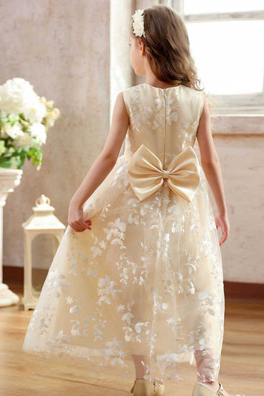 A-Line Maxi Lace Flower Girl Dress CF0355 - COCOMELODY