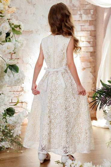 A-Line Maxi lace Flower Girl Dress CF0364 - COCOMELODY