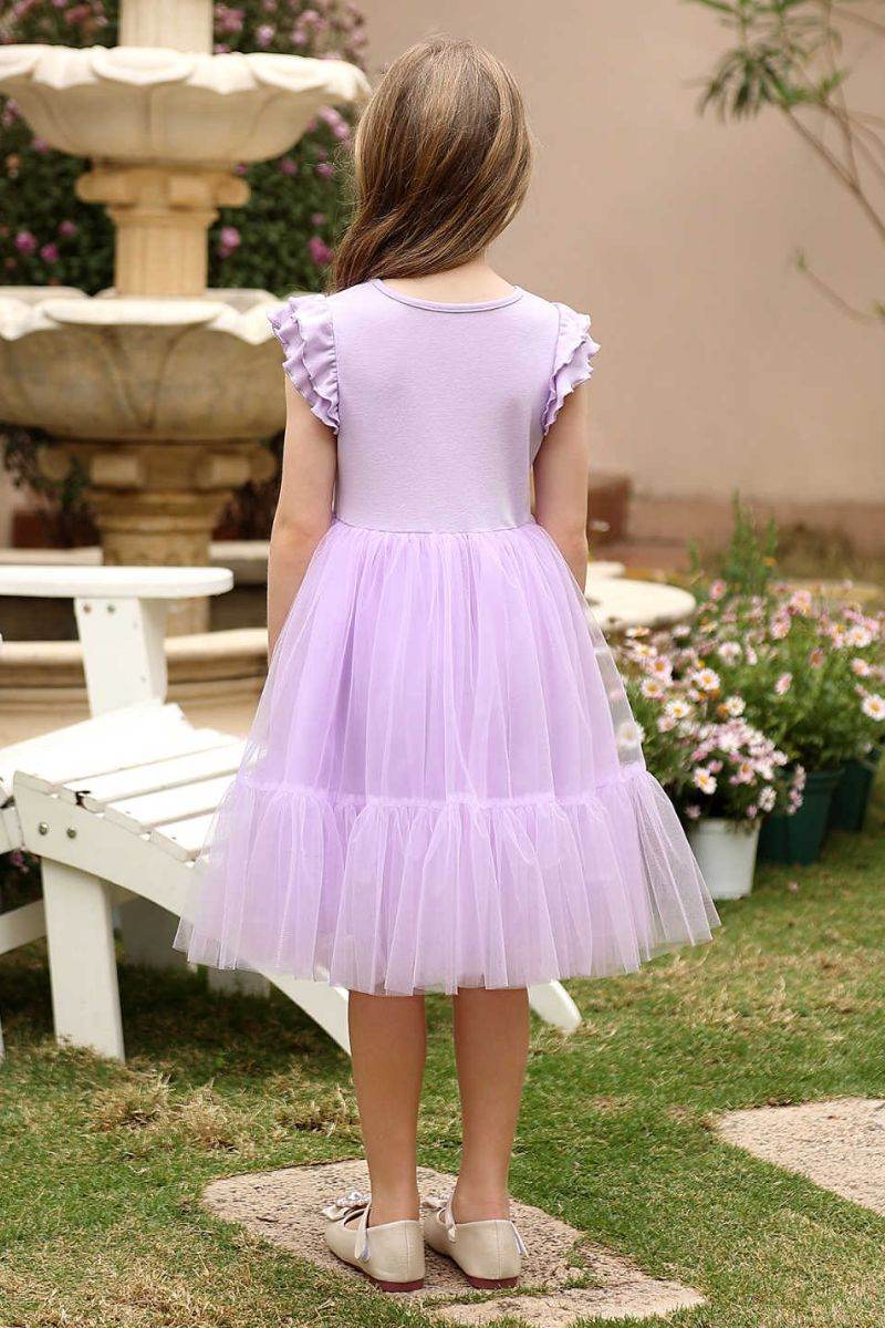 A-Line Midi Tulle Flower Girl Dress CF0367 - COCOMELODY