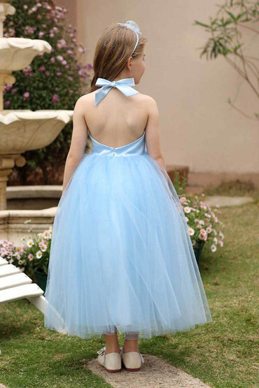 A-Line Midi Tulle Flower Girl Dress CF0381 - COCOMELODY