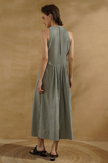 A-Line Tea Length Linen Dress CG0054