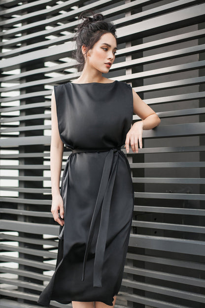 Sheath-Column Knee Length Silk Blend Dress CG0088