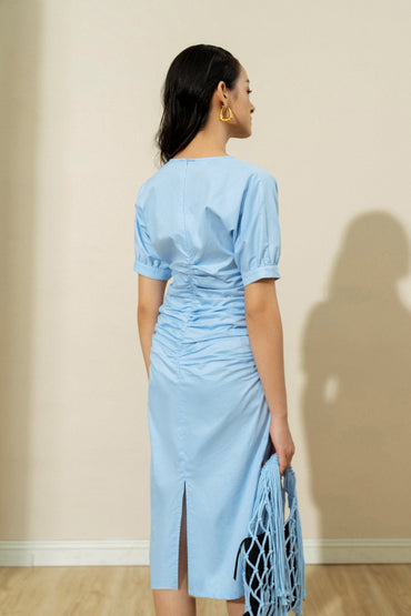 Sheath-Column Knee Length Cotton And Linen Dress CG0089