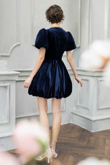 A-Line Short-Mini Velvet Dress CG0113